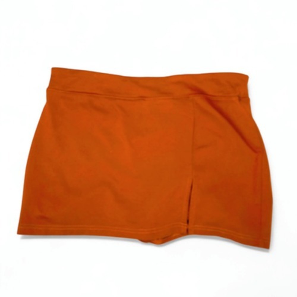 Urban Outfitters Pull On Mini Skort Built In Shorts Stretch Orange Rust Y2K M